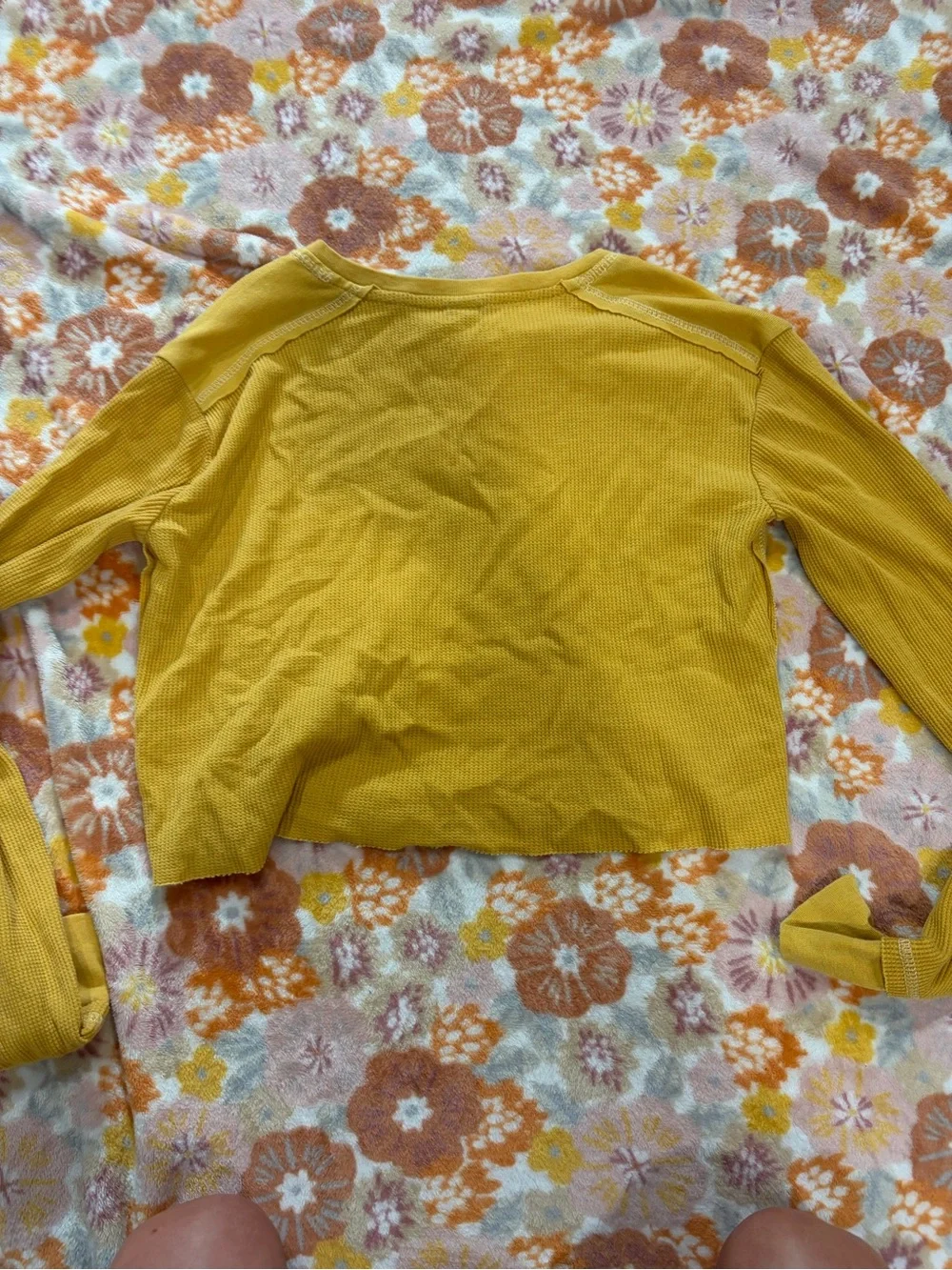 wild fable Yellow Ribbed Henley Top